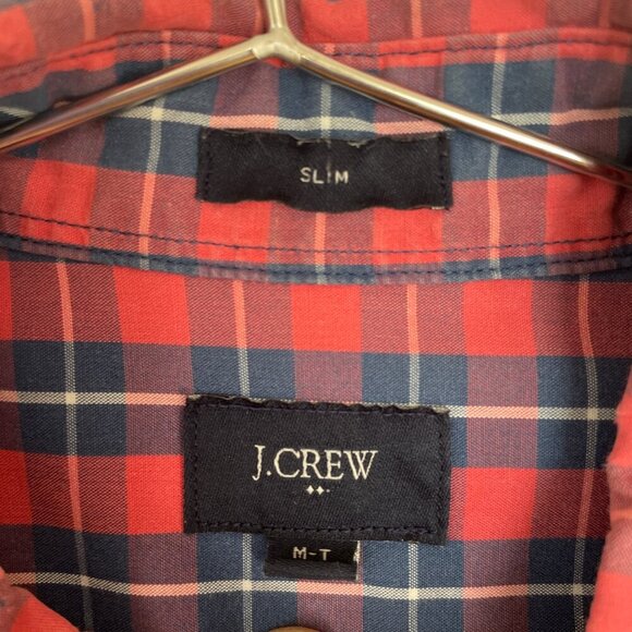 J. Crew Men's Slim Fit Dress Shirt Medium Tall M-T Plaid - Picture 2 of 6